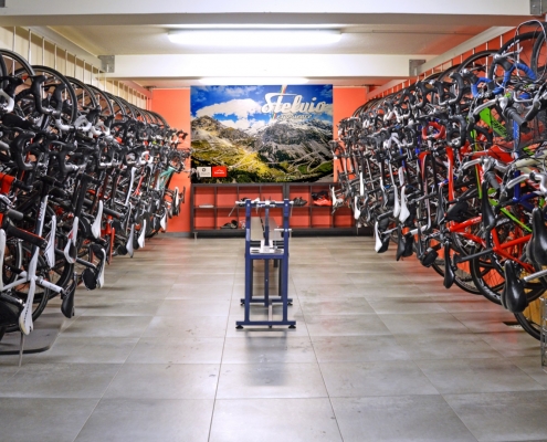 Speciale fietsenstalling bij Hotel La Genzianella